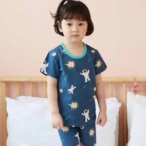 PIENI MEKKO Kid's short sleeve high quality top bottom 2 Piece set [Astronaut]